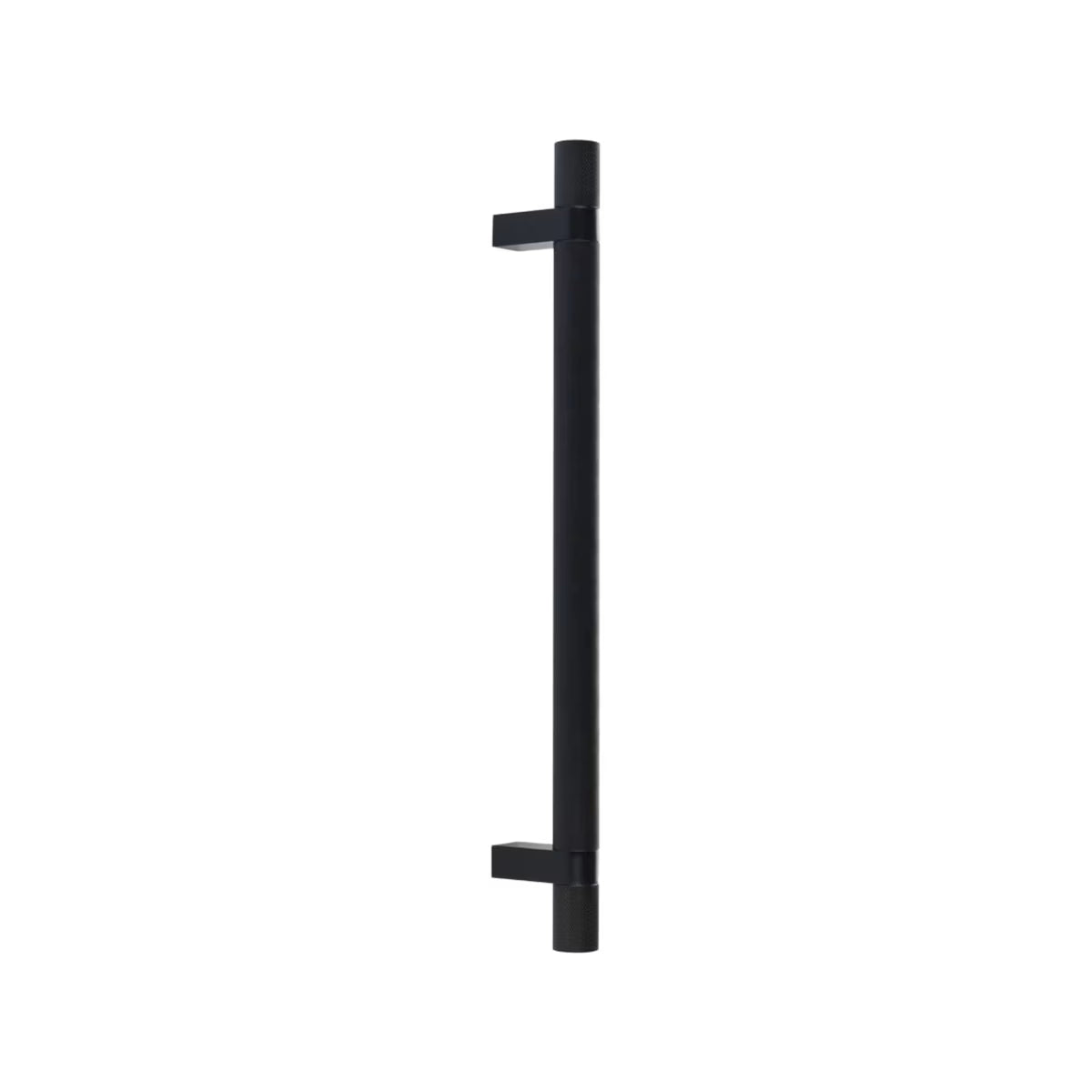 EMTEK APP PULL 12" RECBUS19, KNUS14-BTB MNT - FLAT BLACK/POLISHED NICKEL