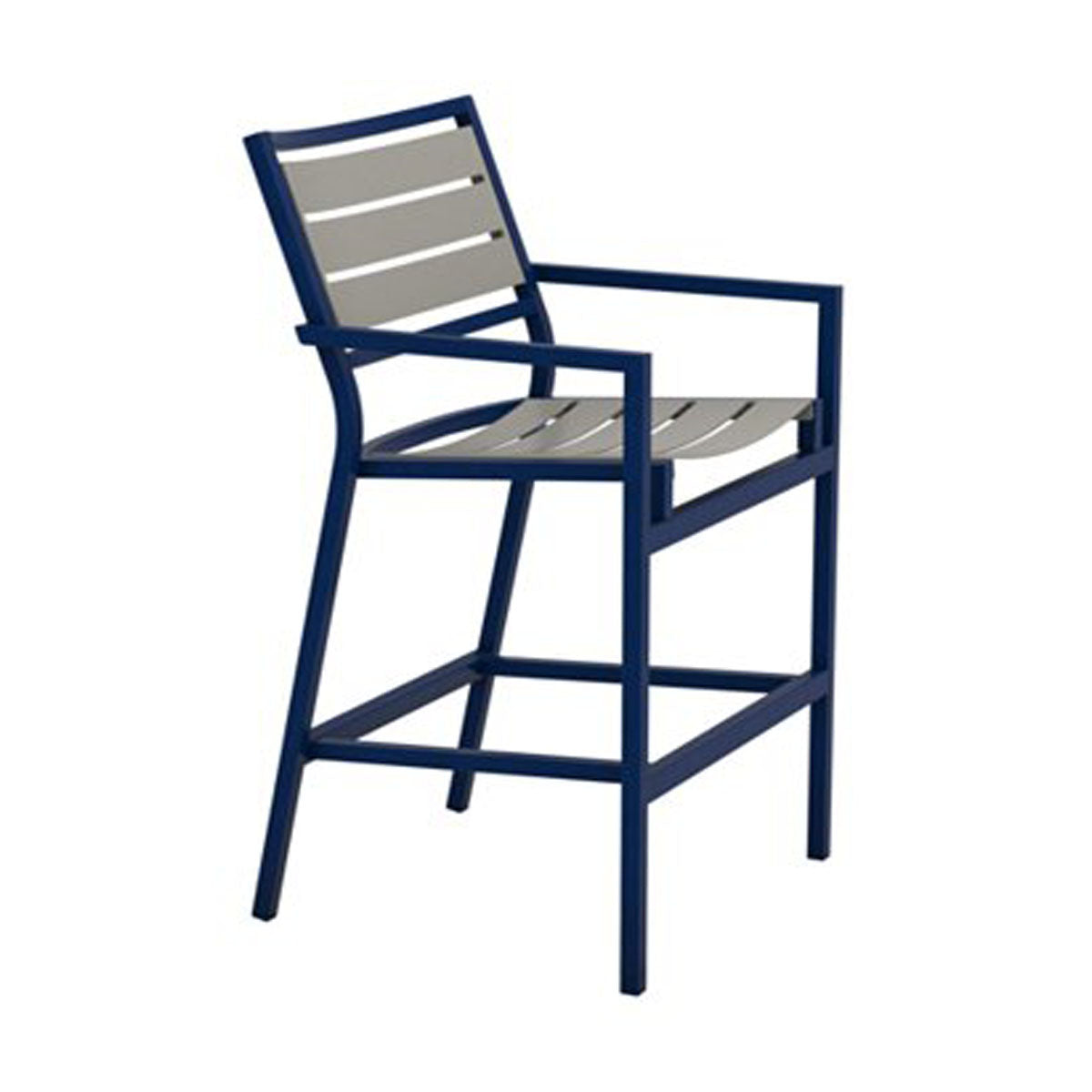 Tropitone Cabana Club Aluminum Slat Stationary Bar Stool, 30"