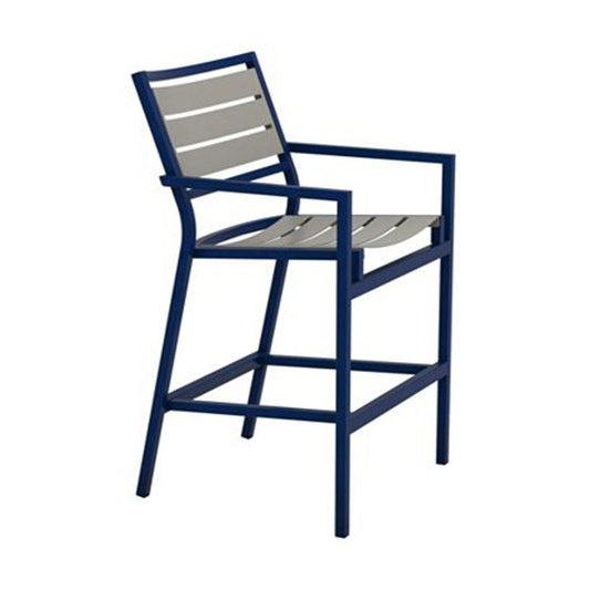Tropitone Cabana Club Aluminum Slat Stationary Bar Stool, 30"
