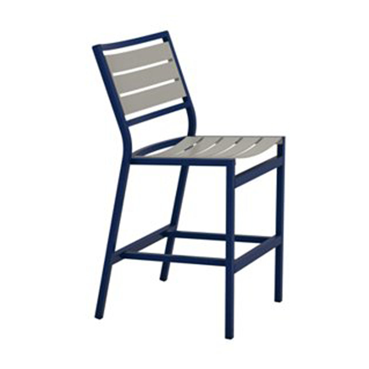 Tropitone Cabana Club Aluminum Slat Armless Stationary Bar Stool, 28"