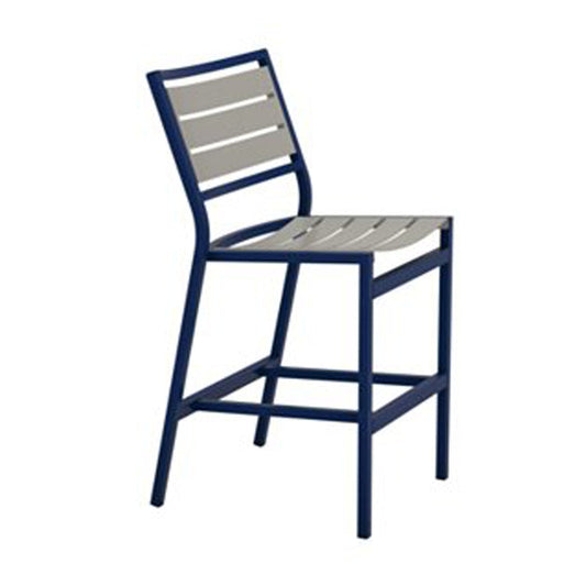 Tropitone Cabana Club Aluminum Slat Armless Stationary Bar Stool, 28"