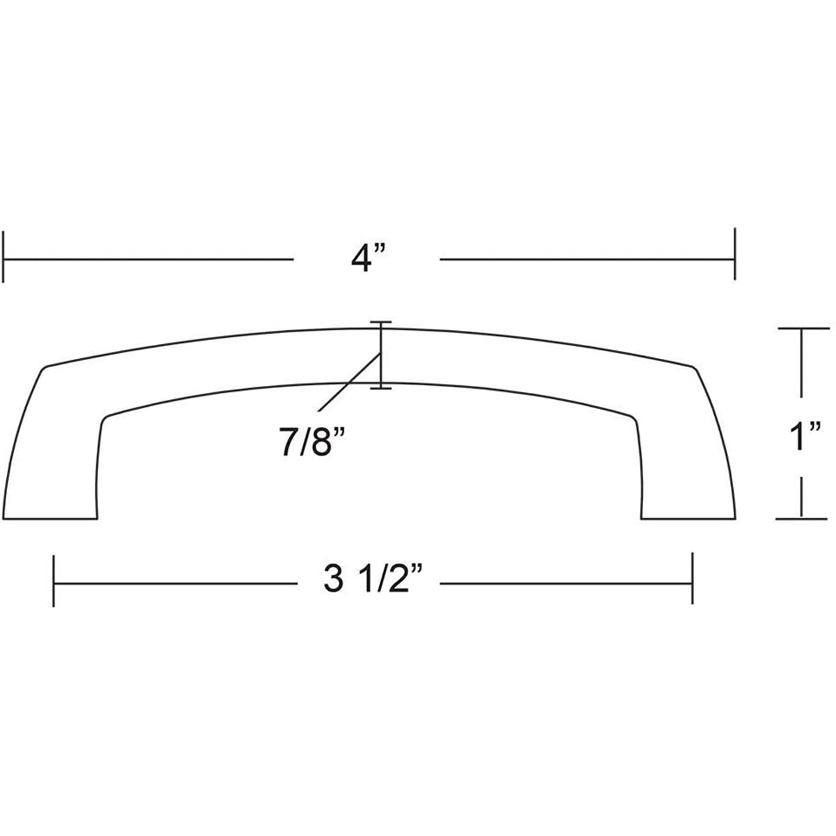 EMTEK SS DELTAPULL 3 1/2" SS - STAINLESS STEEL